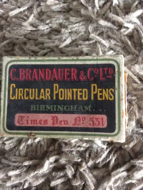 Over 100 Antique Fountain Pen Nibs in BOX C.Brandauer Times Pen No. 531