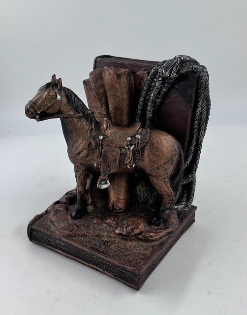VINTAGE WESTERN THEMED Bookend The Old West Cowboy Horse 28.99 PicClick