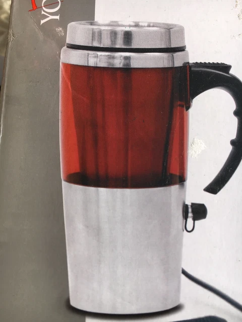 Yorkshire Stainless Steel Heated 13 OZ Travel Mug - 12V DC Adapter Included