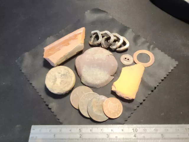 Lot of metal detecting finds and eyes only finds all found in Britain L140h