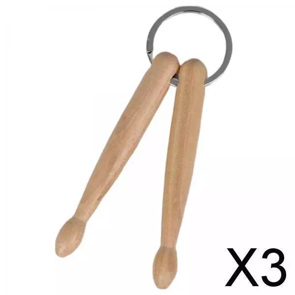 3X Drumstick Schlüsselanhänger Holz Schlüsselanhänger Gadget