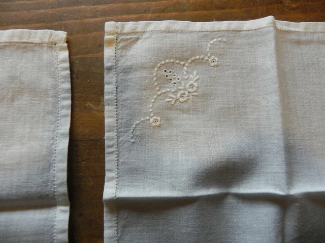 Lot de 5 mouchoirs en tissu vintage neufs dans leur