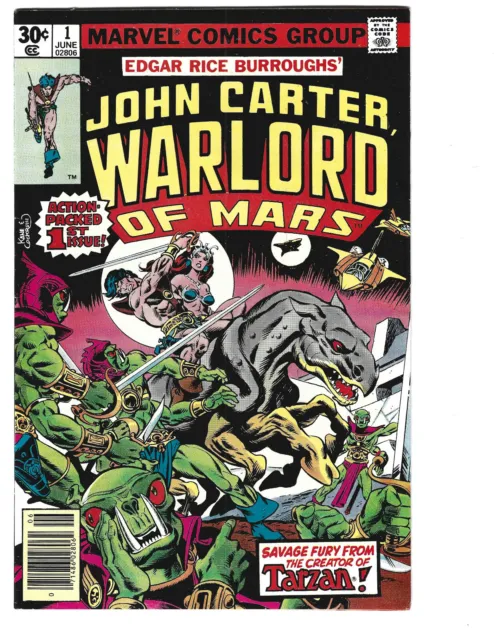 John Carter, Warlord of Mars #1 (6/77) VF (8.0) Kane! Great Key Bronze Age!