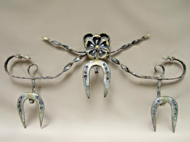 Porte manteaux de style Art déco en fer forgé, travail des années 1950