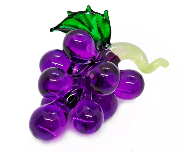 Grape Blown Glass Fruit Figurine Painted Hand Blow Art Souvenir Decor gift 2