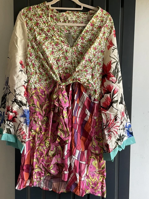 Mini abito rosa cambio floreale River Island, taglia 16, nuovo con etichette