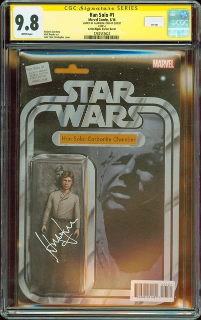 Star Wars Han Solo #1 CGC SS Action Figure Variant Signed Harrison Ford NM+/MT