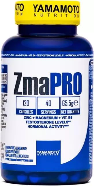 YAMAMOTO Nutrition Zma PRO 120 Capsule Integratore Alimentare Zinco Magnesio B6