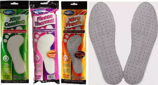 2 Pair Comfort Insole Fleece Thermal Extra Fresh Shoe Care Boot Foot Feet Unisex
