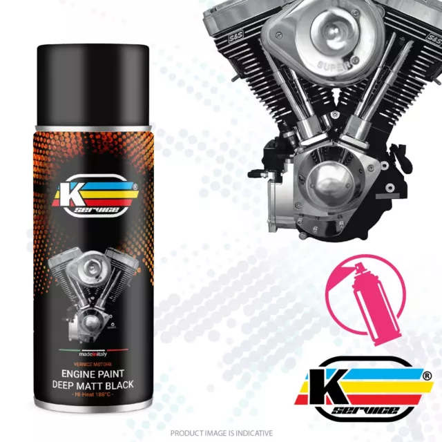 Vernice Spray Alta Temperatura Nero Opaco Motore Moto Resistente Alla Benzina