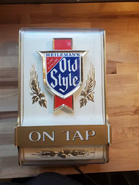 HEILEMAN'S OLD STYLE Beer In Tap Lighted Bar Sign Vintage 1984 *Read  Description $69.99 - PicClick