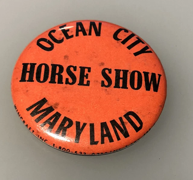 VINTAGE OCEAN CITY MD Horse Show Equestrian Event Maryland Button Pin