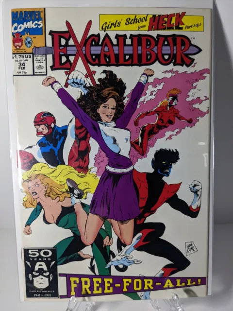 Excalibur #34 (1991) Girls' School from Heck Part 3. Marvel Comics. 12 PICTURES