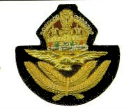 British Britain Royal Air Force Crown RAF Officer Cap Hat Badge Patch England UK