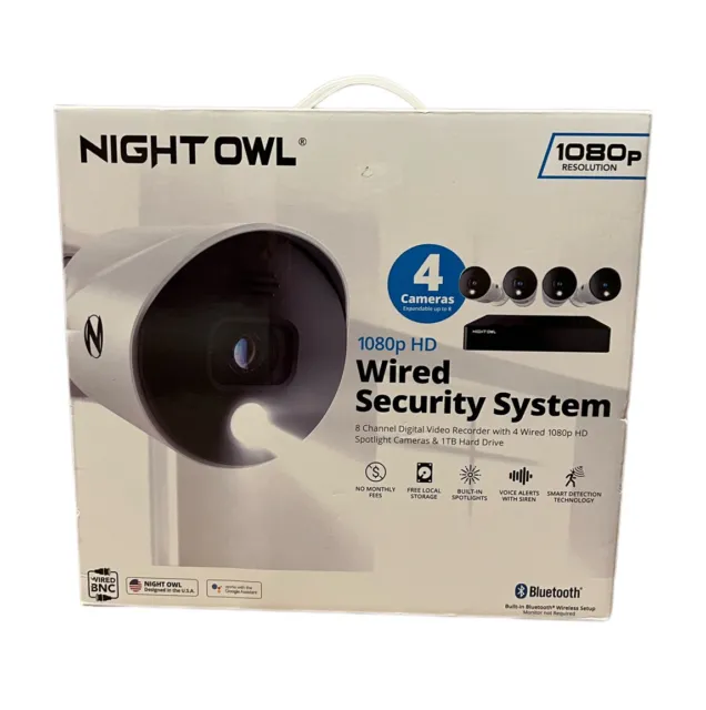 Night Owl WM-BTD281-4LSA 8 Channel Bluetooth Video Home Security Camera System