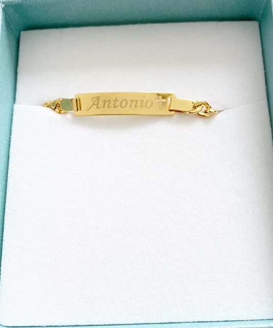Antonio Name Bracelet Kids 4-6” Gold Bracelet Baptism Birthday Christmas Gift Antonio Name Bracelet Kids 4-6” Gold Bracelet Baptism Birthday Christmas Gift