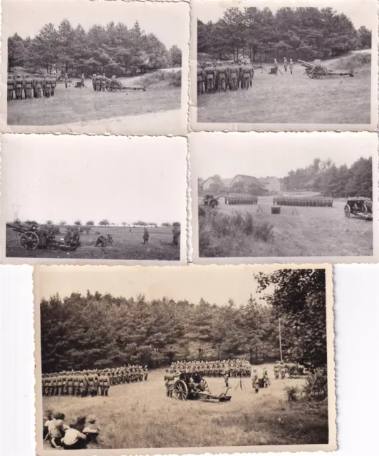 Lot 5 WWII Photos SAME GERMAN FIELD ARTILLERY BATTERY UNIT CEREMONY FRANCE 0304