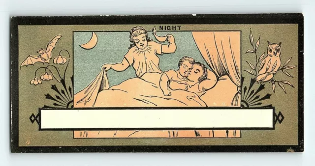 Lot of 4 Lovely Art Nouveau Morning Noon Night Evening Victorian Trade Cards D5