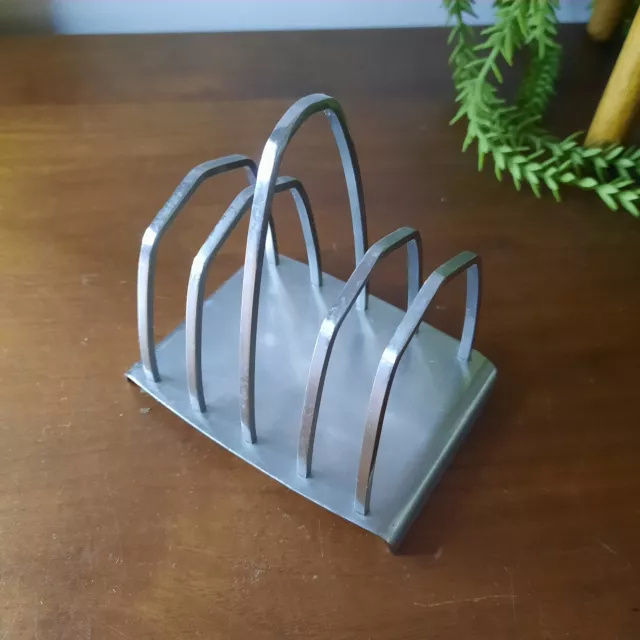 Old Hall Stainless Steel Connaught Toast Rack 4 Slice Leslie Wiggin MCM 1960s