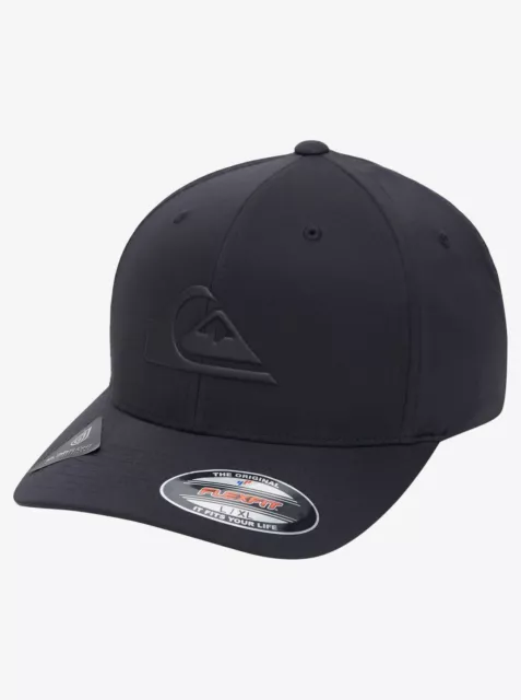 QUIKSILVER AMPED UP CAP HAT NEW MENS black FLEXFIT  Arch Brim Surf FREE POST