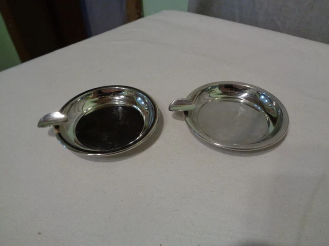 Vintage Set Of Two(2) Sterling Silver 2.75" Round Ashtray by Eugen Ferner (1961)