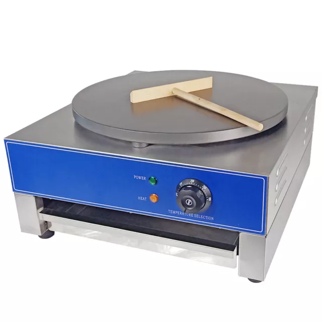 Commercial Electric Crepe Maker 3KW Non Stick Large Pancake Griddle Machine UK