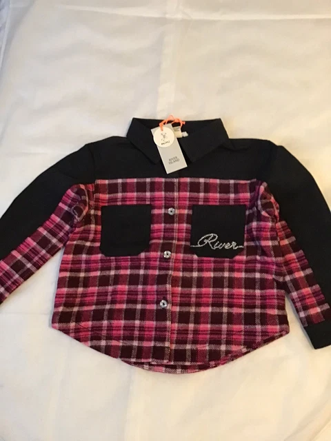 River island mini girls aged 9-12 months pink shacket Check Set BNWT 5