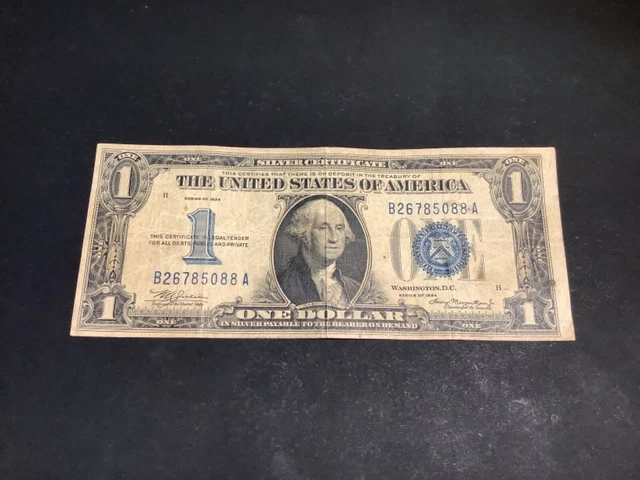 Series 1934 $1 Blue Seal Silver Cert Note w/Funnyback - L16.K