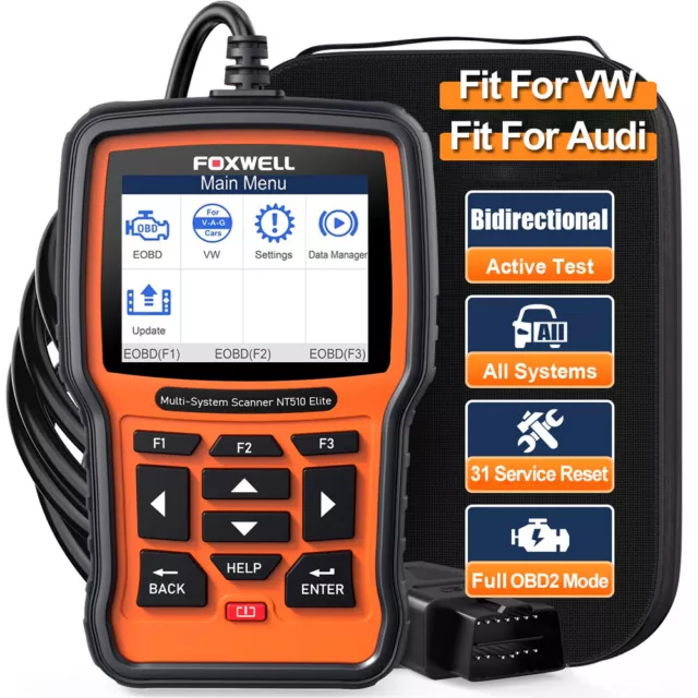 FOXWELL NT510 Elite Fit For VW OBD2 Bidirectional Scanner All Systems Diagnostic