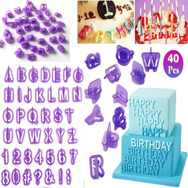 40 pz stampo da forno alfabeto numero lettera fondente francobolli torta stampo decorativo
