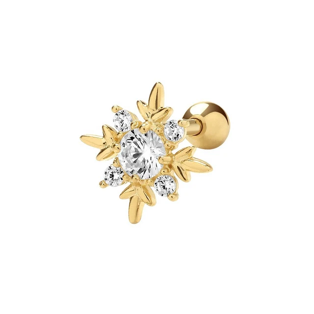 Bijou De Piercing En Acier Inoxydable Avec Zircone - Couronne, Cartilage, Tragus, Etc. - Neuf Sans Emballage