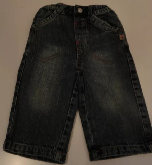 Blaue Jeans mit Aufhellungen und kleiner Fuchs-Stickerei Gr. 74