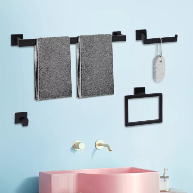 Bathroom Hardware Set Bath Accessories Kit Towel Bar Toilet Paper Holder 4 Piece