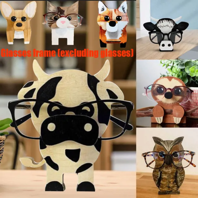 Creative Handmade Animal Shape Glasses Stand , Wooden Spectacle Eyeglass Holder