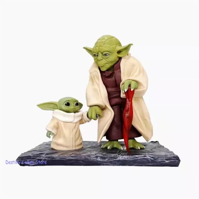 Movie Star Wars Master Yoda Baby Yoda Hand in Hand Figures Statue Toy Model Gift