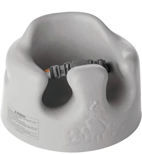 Bumbo Baby Infant Soft Foam Wide Floor Seat w/ 3 Point Adjustable Harness, Gray