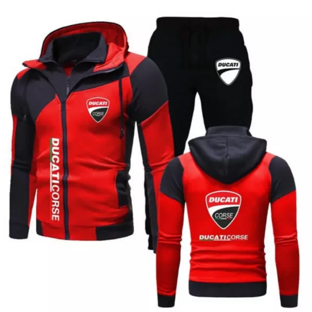 Tuta Ducati Corse uomo tuta completa TG L felpa cappuccio pantalone Moto sport