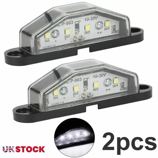 2PCS 6LED License Number Plate Light Tail Rear Lamp Car Truck Trailer Lorry Van