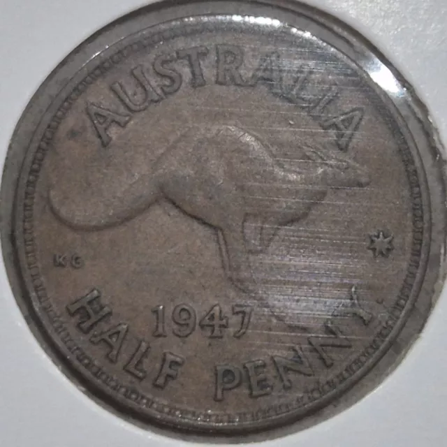 1947 Australian Half Penny Circulated Condition