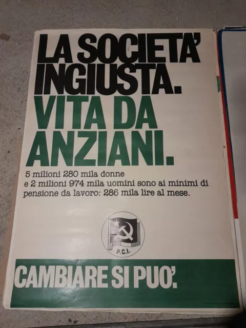 Manifesto Originale  Partito Comunista Italiano PCI  CM 70 X 100 POLITICO