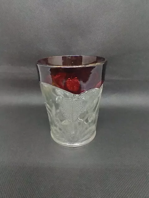 EAPG Ruby Stained Tumbler Inverted Strawberry Cambridge Glass Company