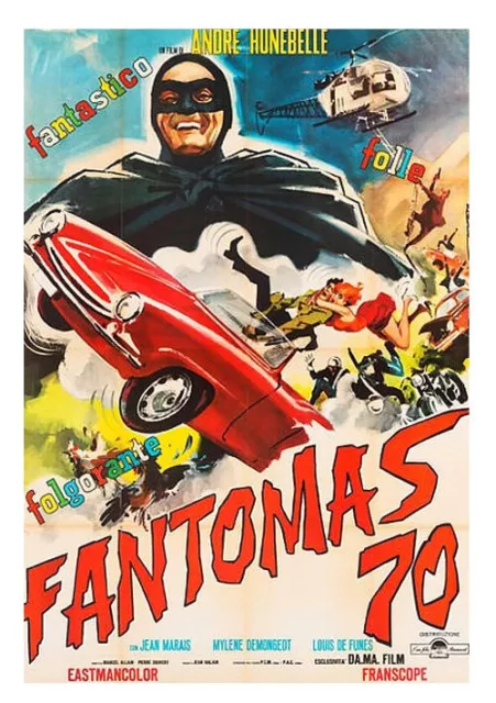 Affiche / Poster Italia "Fantomas" Louis de Funes / Jean Marais / A.Hunebelle