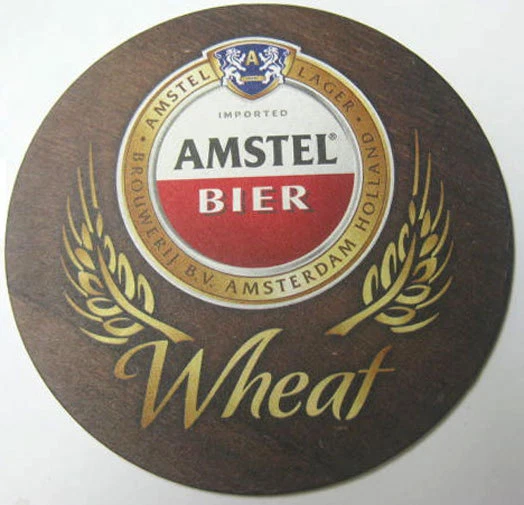 AMSTEL WHEAT BIER Beer COASTER, MAT, Amsterdam, HOLLAND 2012, 140 Years Ago