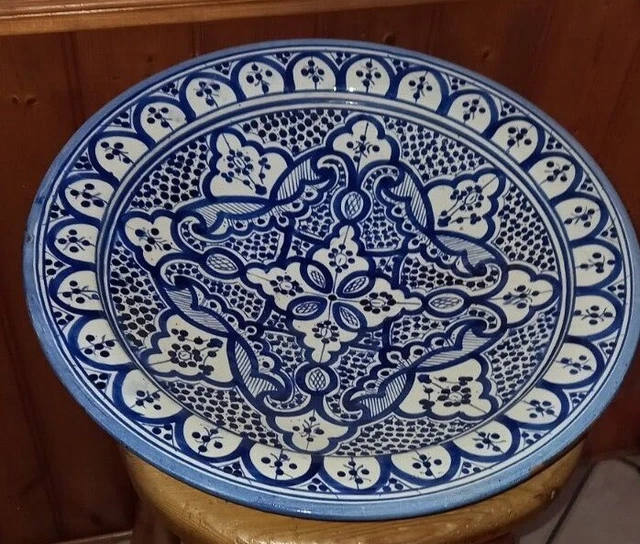 Bol Ethnique En Céramique Terre Cuite Art Marocain 36 Cm