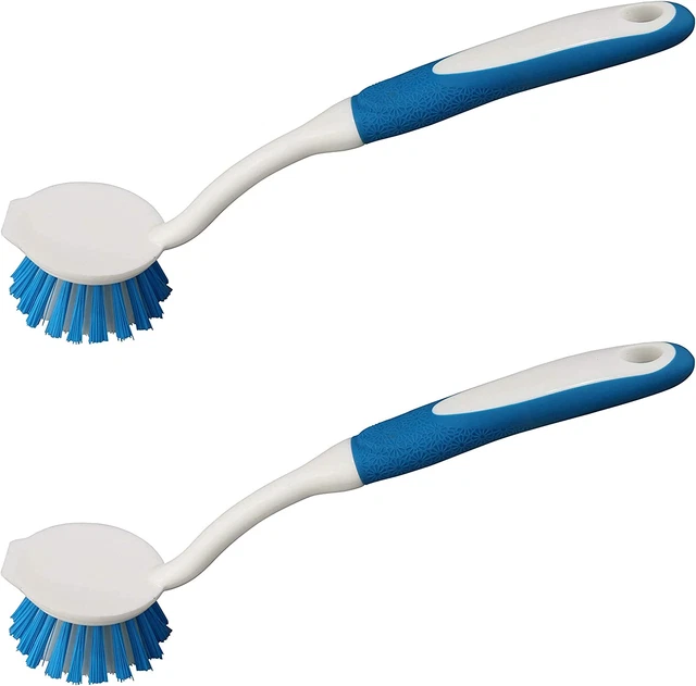 PHYEX 2-Pack Kitchen round Scrub Brush for Cleaning Dishes Pots Pan Sink and Bat