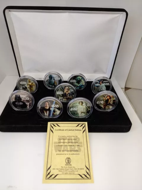 STAR WARS Genuine 1976 Eisenhower Dollar 9-Coin Set w/ BOX - OFFICIALLY LICENSED