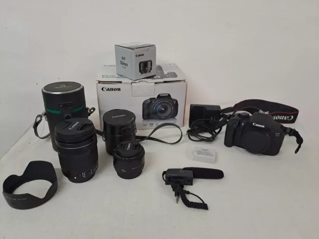 Canon Eos 700d + Canon Efs 18-135mm + Canon Lens Ef 50mm + Sennheiser Mke 400