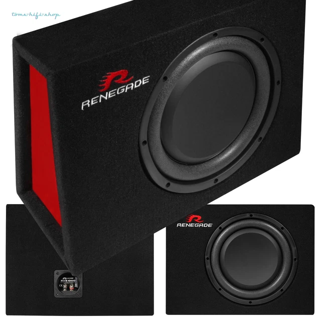 Renegade RXS-1000 25cm Flach-Subwoofer 400 Watt Auto Sub Bassbox Kompakt