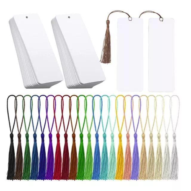 80Pcs Bookmark Blank Heat Transfer Bookmarks DIY Bookmarks with Hole and 6943