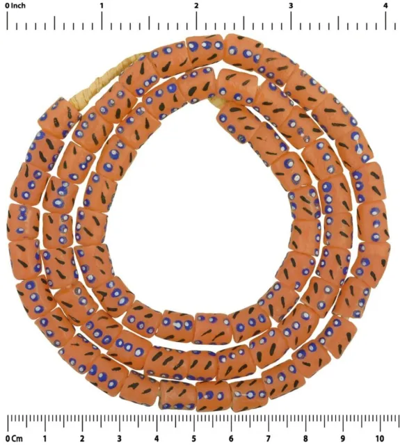 Krobo powder glass beads handmade African trade Ghana recycled boho Art necklace